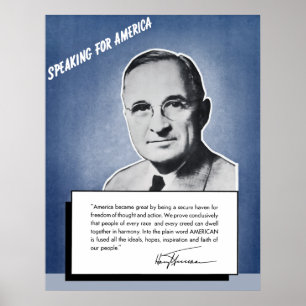 Affiche Le Président Truman — Parler Pour L'Amérique