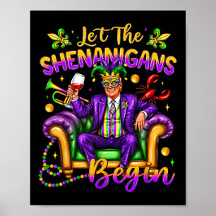 Affiche Le Président Trump Mardi Gras Drôle Laisser Shenan