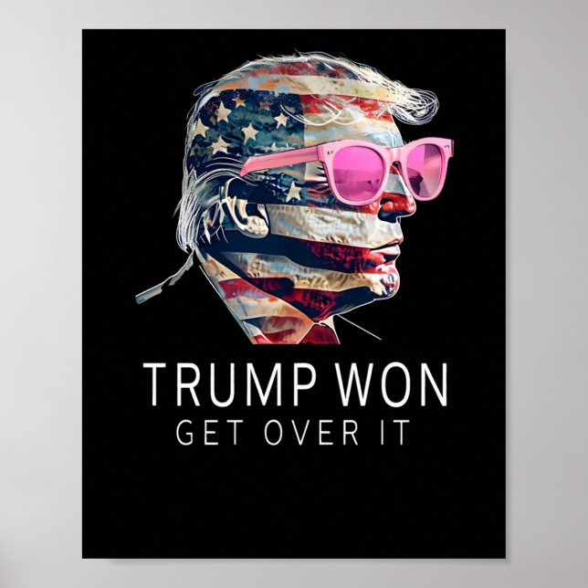 Affiche Le président Trump rose drôle avec le drapeau amér (Devant)