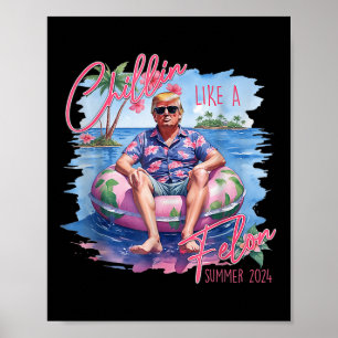 Affiche Le Président Trump Shirt Funny Chillin Comme Un Fe