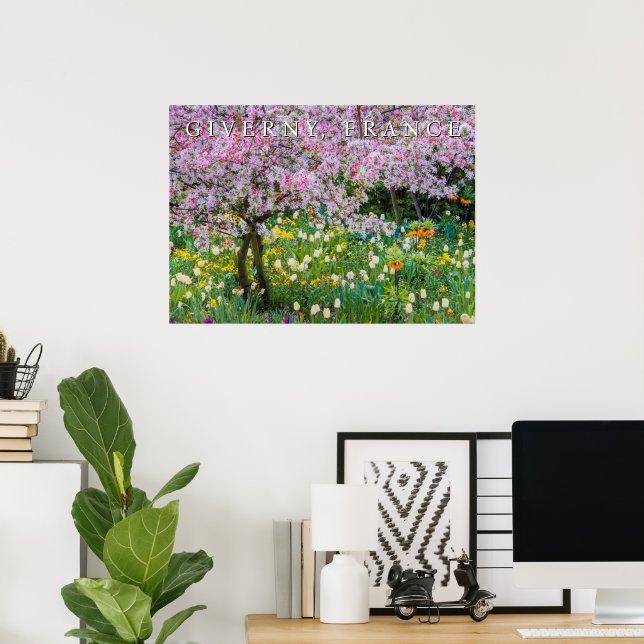 Affiche Le printemps dans le jardin de Claude Monet (Bureau à domicile)