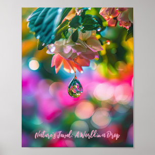 Affiche Le prisme de la nature : une goutte d'eau sur le f