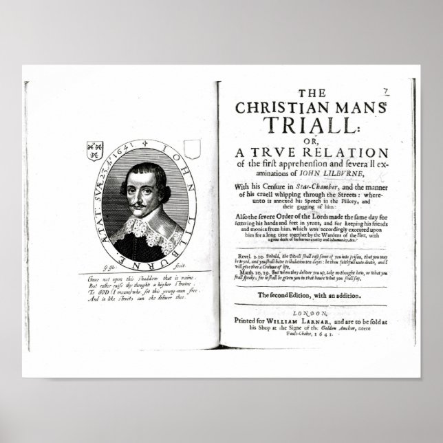 Affiche Le procès de l'homme chrétien" par John Lilburne (Devant)