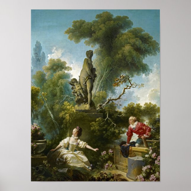 Affiche Le progrès de l'amour, La rencontre de Fragonard (Devant)