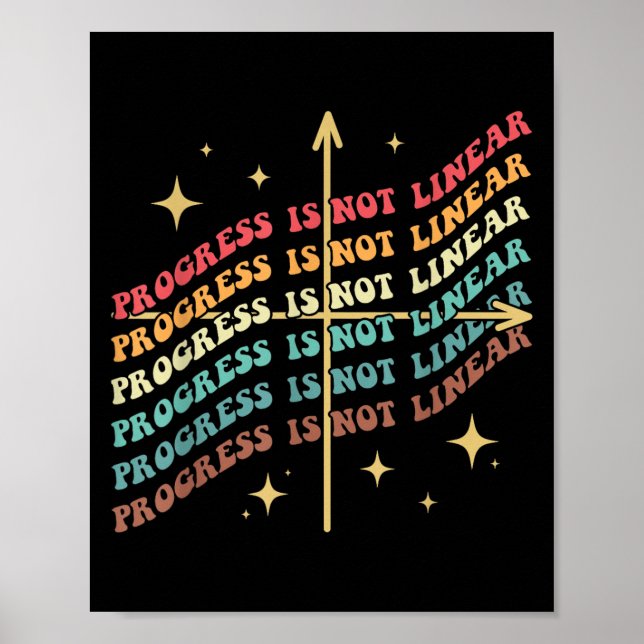 Affiche Le progrès n'est pas linéaire Sped citation motiva (Devant)