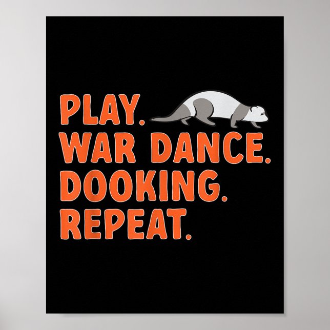 Affiche Le propriétaire du furet Jouer à la danse de guerr (Devant)