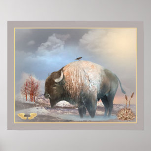 Affiche Le puissant bison américain Buffalo