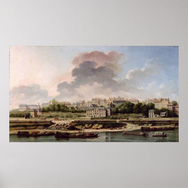 Affiche Le quai et village de Passy en 1757 (Devant)