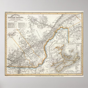 Affiche Le Québec, la Nouvelle-Écosse, Nouveau Brunswick
