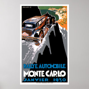 Affiche Le rallye automobile Monte Carlo 1930