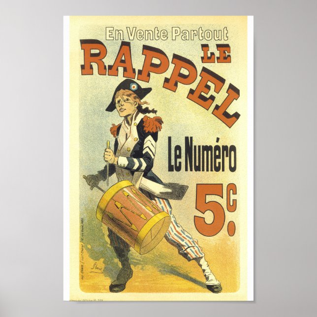 Affiche Le Rappel Soldat Tambourinant Publicité Française  (Devant)