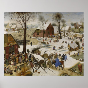 Affiche Le recensement à Bethléem (par Pieter Bruegel)