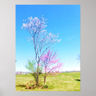Affiche Le Redbud Est Se Trouve À Côté Du Redcèdre Est