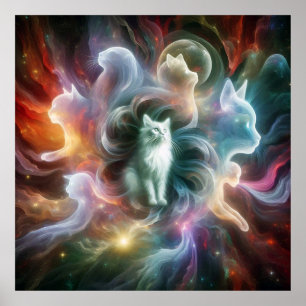 Affiche Le regard aimant : l'esprit chats