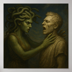 Affiche Le regard qui finit - la méduse transforme l'homme