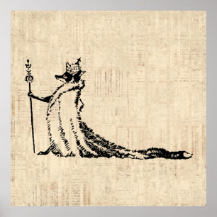 Affiche Le renard avec l'art antique de la Couronne L'art 