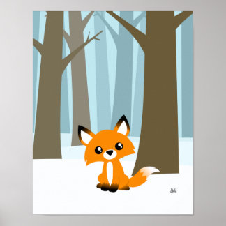 Affiche Le renard dans l'affiche de la forêt