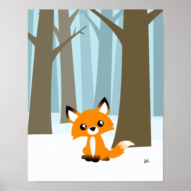 Affiche Le renard dans l'affiche de la forêt (Devant)