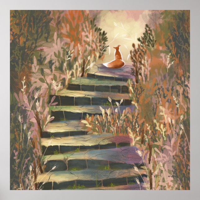 Affiche Le renard dans le jardin enchanté (Devant)