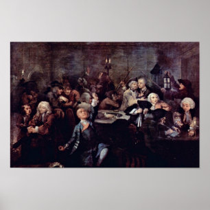 Affiche Le repaire de jeu "par Hogarth William