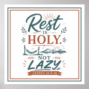 Affiche Le repos est saint, pas paresseux Citation motivan