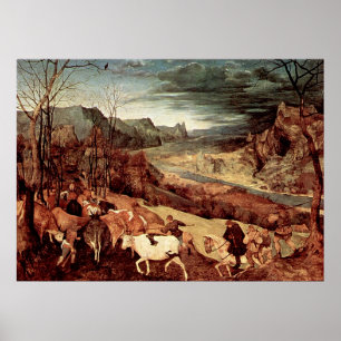 Affiche Le retour du troupeau de Pieter Bruegel - 1565