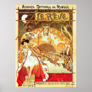 Affiche LE REVE Danse musicale française Vintage