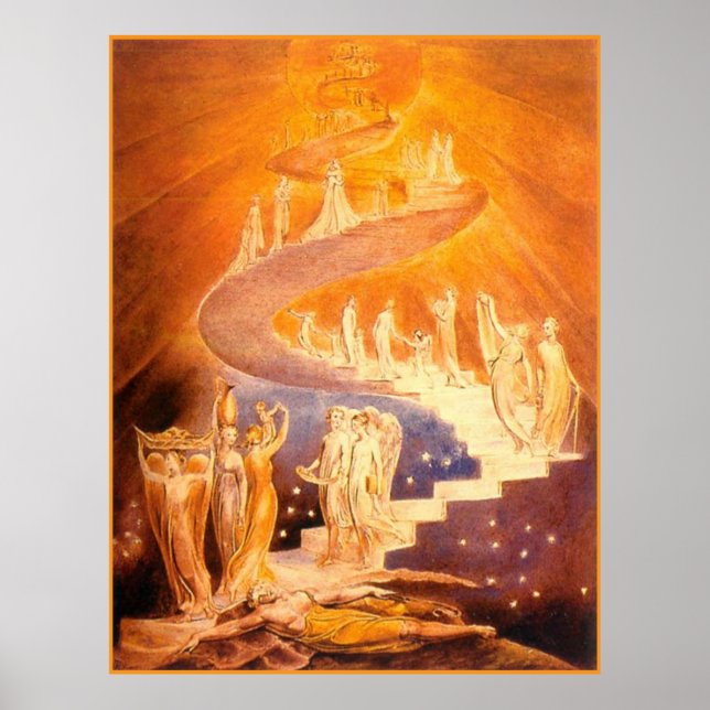 Affiche Le rêve de Jacob par William Blake (Devant)
