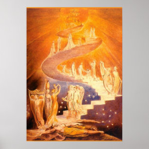 Affiche Le rêve de Jacob par William Blake