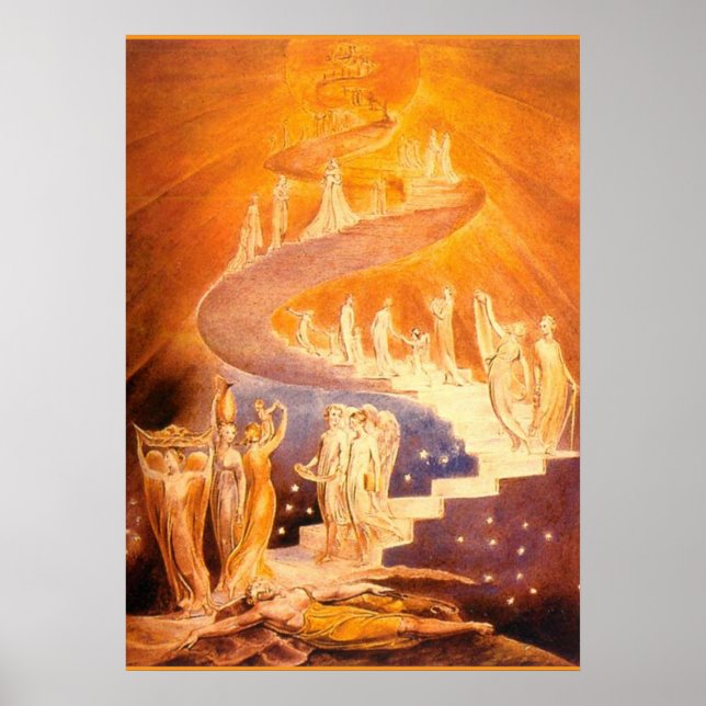 Affiche Le rêve de Jacob par William Blake (Devant)