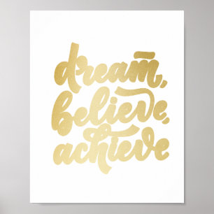 Affiche Le rêve de l'or moderne croire atteindre la motiva