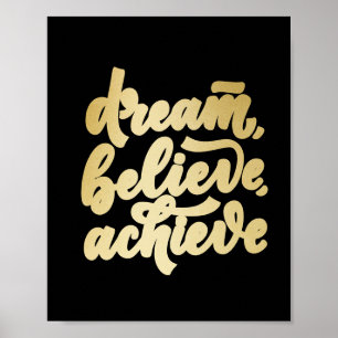 Affiche Le rêve d'or moderne croire atteindre Pl Motivatio
