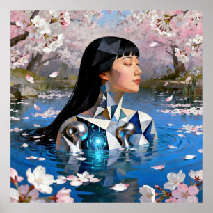 Affiche "Le rêve numérique de l’eau" - Un portrait numériq