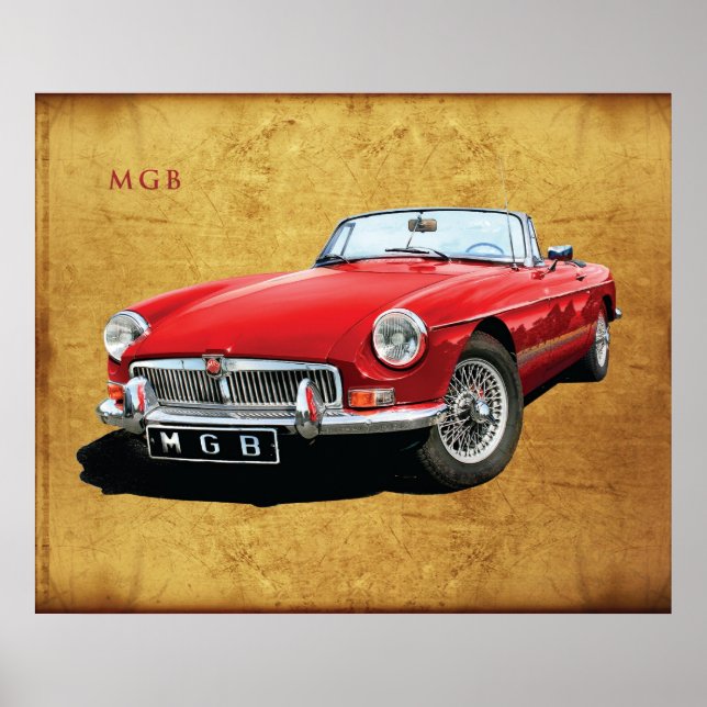 Affiche Le roadster Classic MG MGB (Devant)