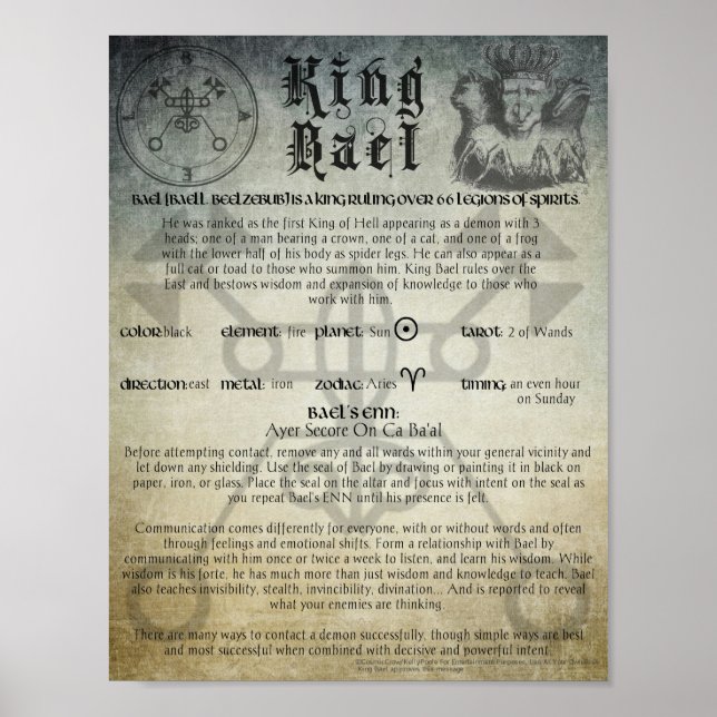 Affiche Le roi Bael Goetia (Devant)