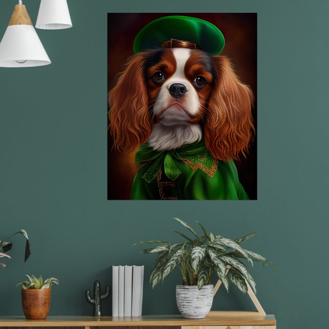 Affiche Le roi Cavalier Charles Spaniel à la Saint Patrick (Salon 1)
