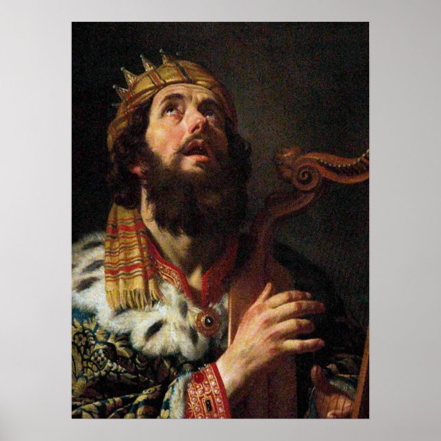Affiche 'Le roi David jouant de la harpe' (Devant)