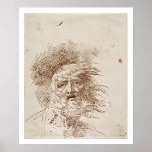 Affiche Le Roi Lear dans la tempête (encre de stylo et de