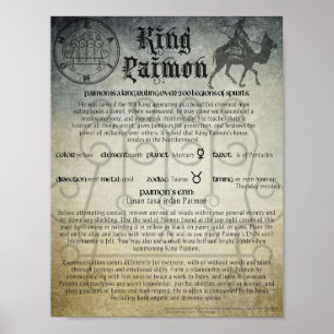 Affiche Le roi Paimon Goetia démonique