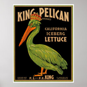 Affiche Le Roi Pelican Brand Lettuce