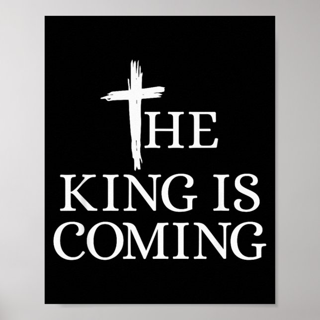 Affiche Le roi vient Christianisme Verset de la Bible Chri (Devant)
