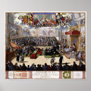 Affiche Le roi William III et la Chambre des communes 1689