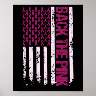 Affiche Le ruban rose American Drapeau Prix du cancer du s