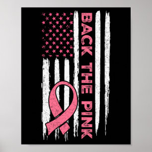 Affiche Le ruban rose American Drapeau Prix du cancer du s