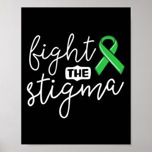 Affiche Le Ruban vert de sensibilisation à la santé mental