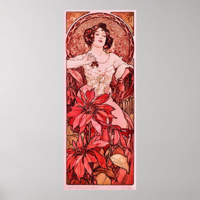 Affiche Le rubis d'Alphonse Mucha (Devant)