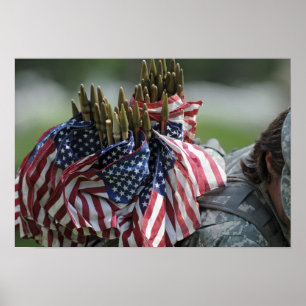 Affiche Le sac à dos d'un soldat d'armée