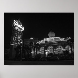 Affiche Le Sahara Las Vegas dans noir et le blanc