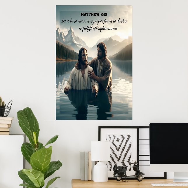 Affiche Le Saint Baptême de Jésus (Bureau à domicile)
