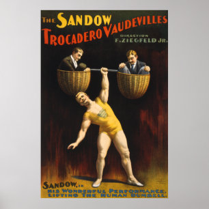 Affiche Le Sandow Weightlifter culturisme, poids humain